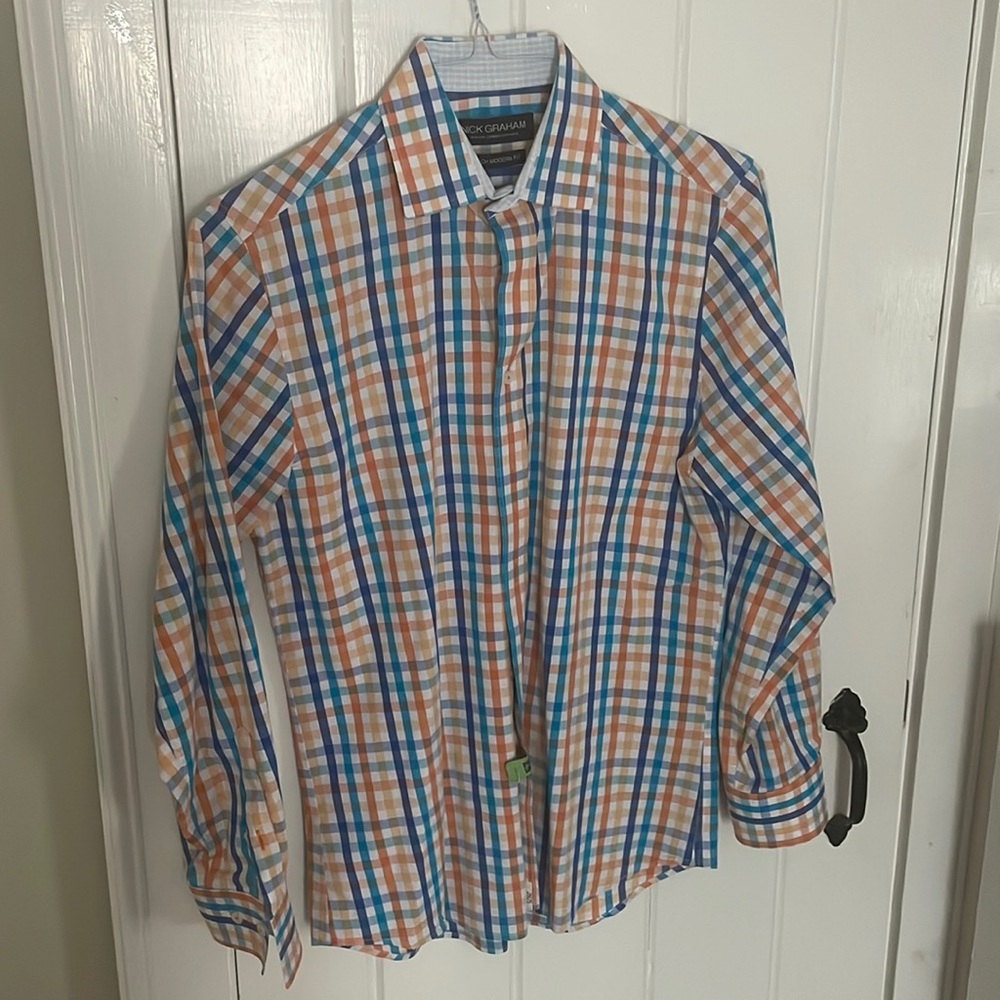 Nick Graham Stretch Modern Fit Mens Small Button Down Shirt